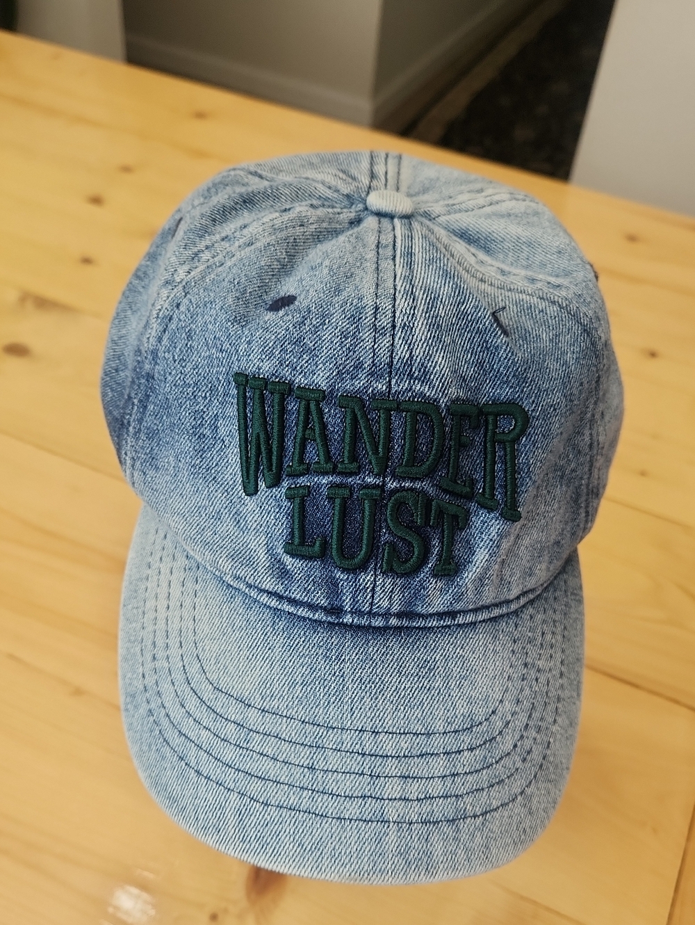 NWOT Denim Wander Lust Embroidered Baseball Cap